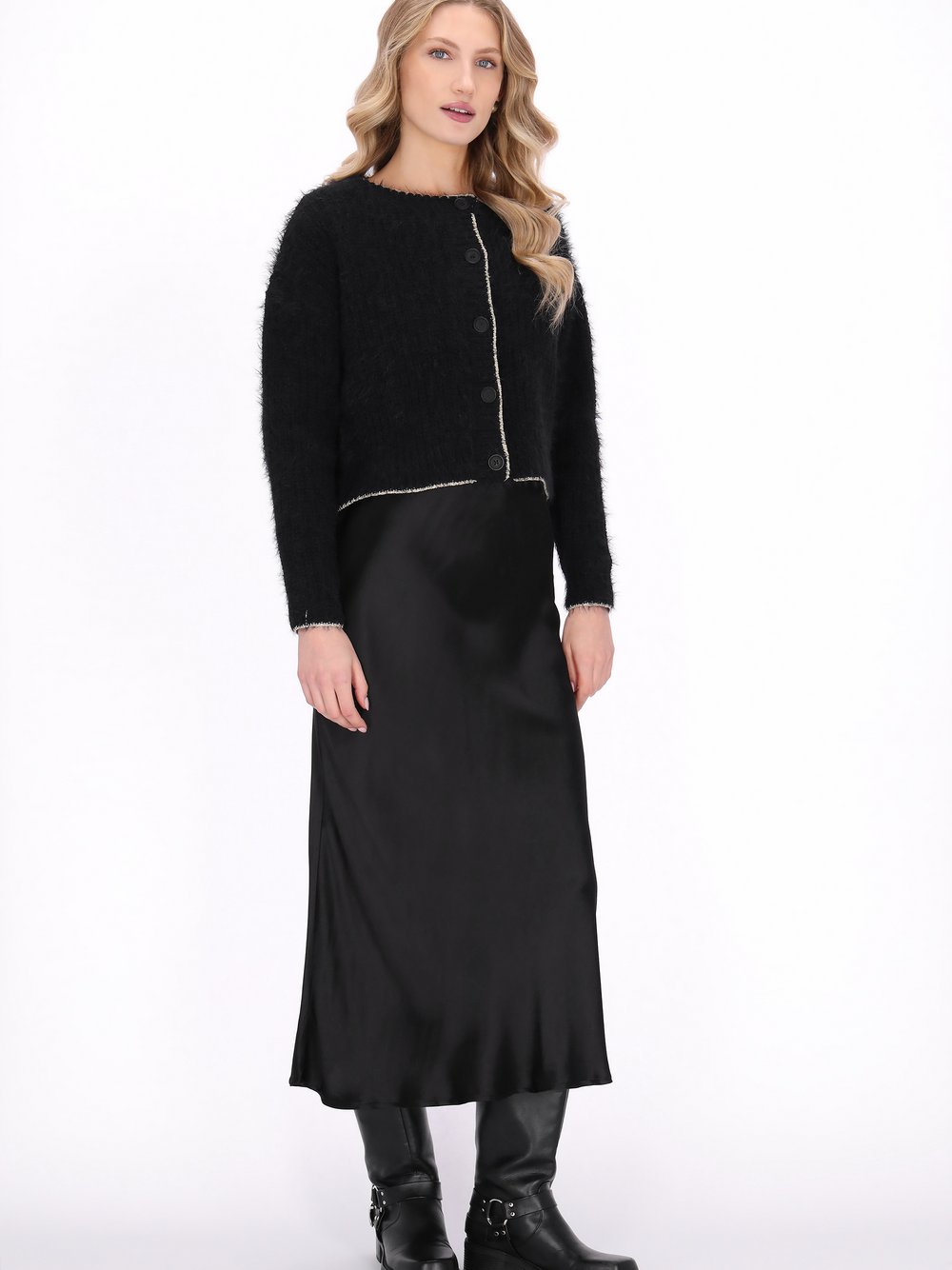 Dreimaster Strickjacke Damen schwarz, XS/S