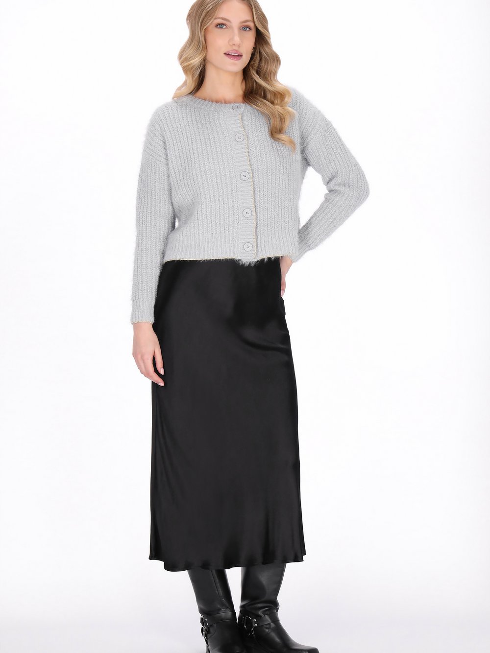 Dreimaster Strickjacke Damen grau, XS/S