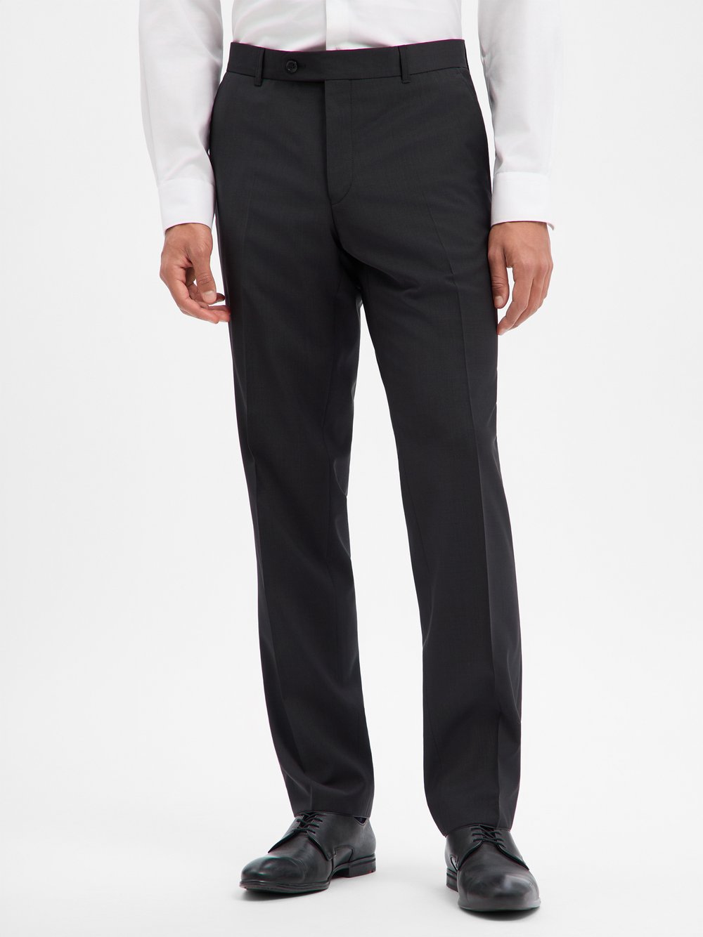 Carl Gross Schurwoll-Baukasten-Hose Herren Regular Fit Schurwolle schwarz, 29