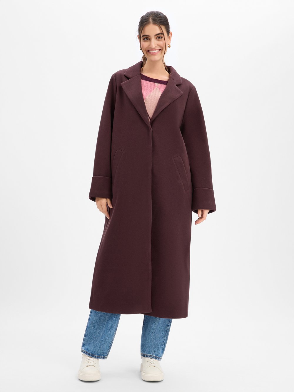 VAN GRAAF Noisy May Damen Aubergine Mantel Lila, Groß