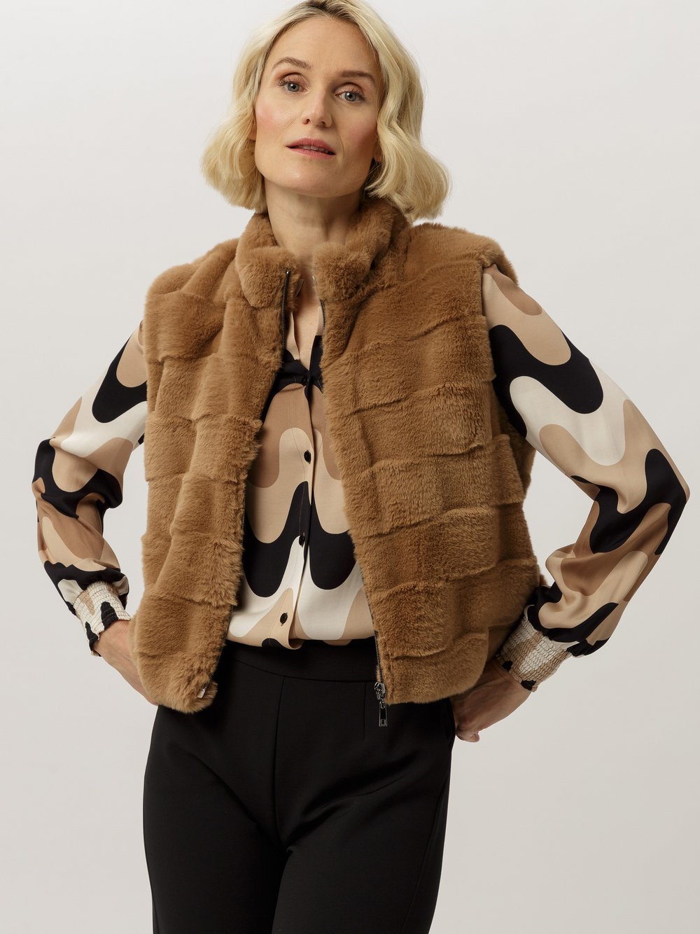 Frank Walder Fellweste Damen braun, 40