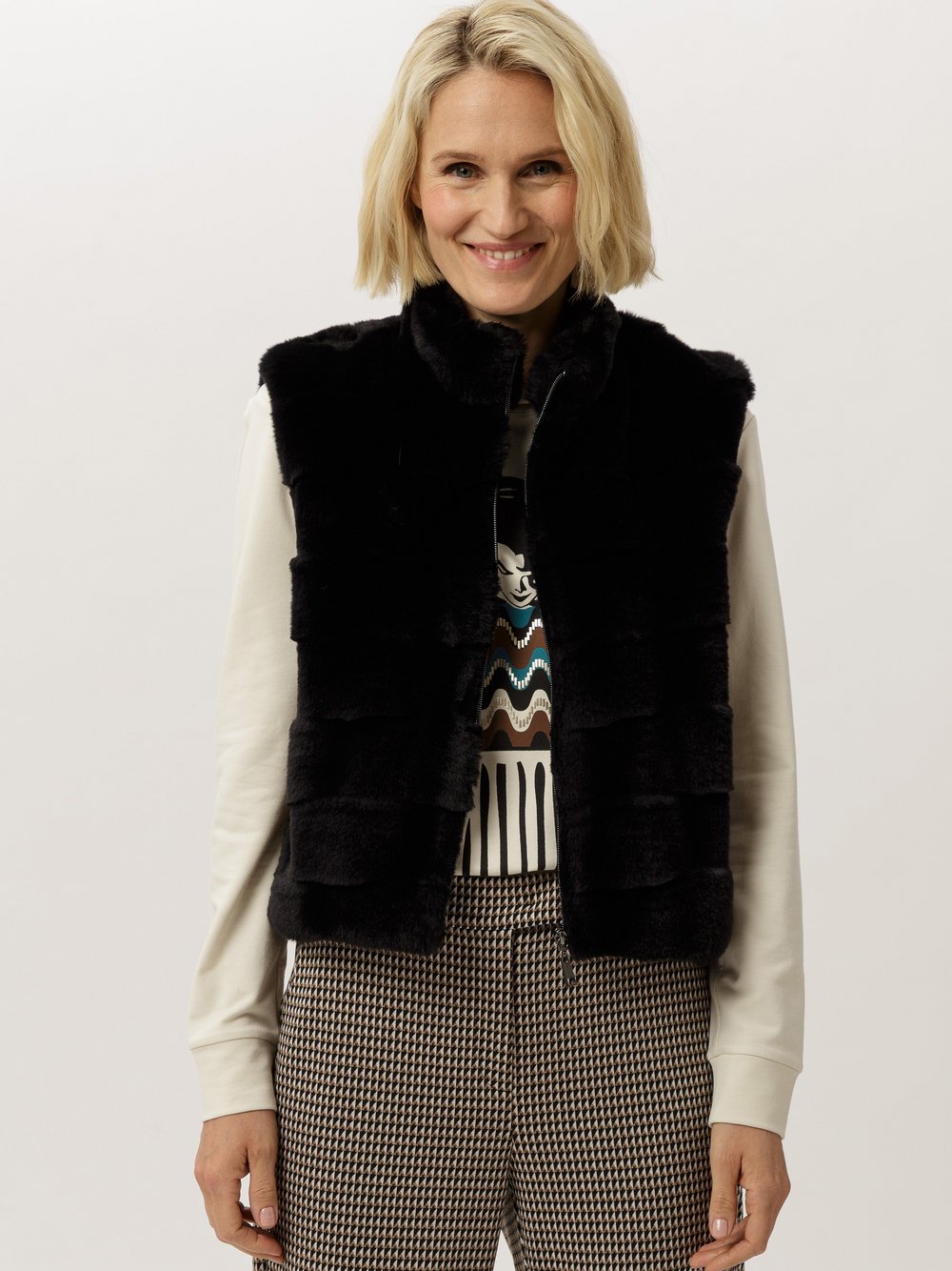 Frank Walder Fellweste Damen schwarz, 42