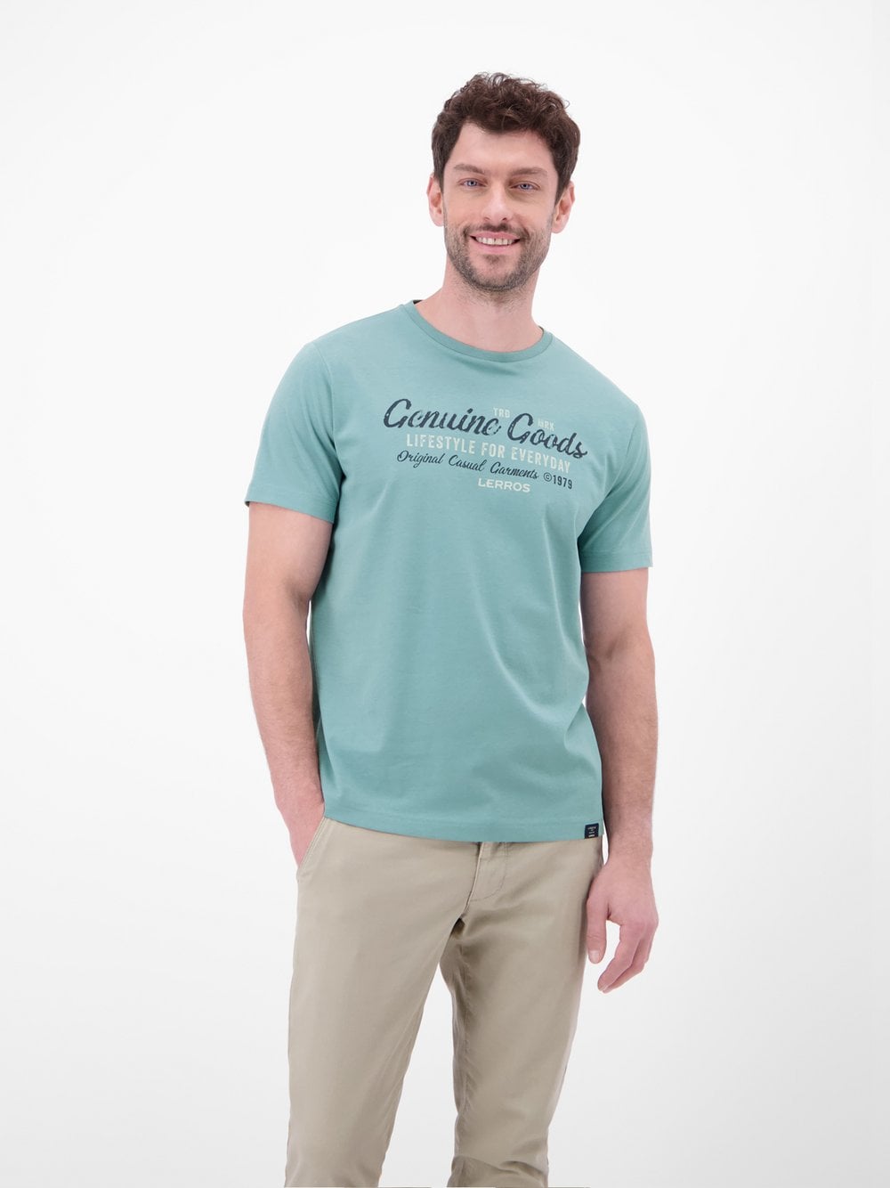 LERROS T-Shirt Herren Baumwolle blau gemustert, XXXL