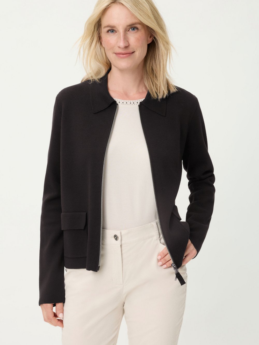 Olsen Cardigan Damen Baumwolle schwarz, 38