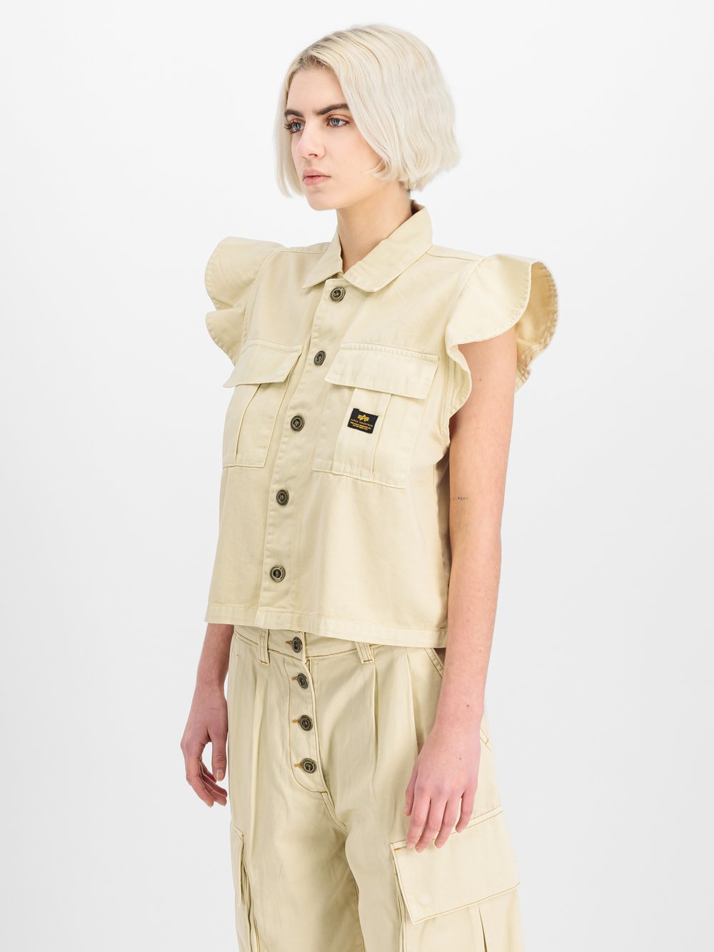 Thumbnail - Alpha Industries Weste Damen Baumwolle weiß, S