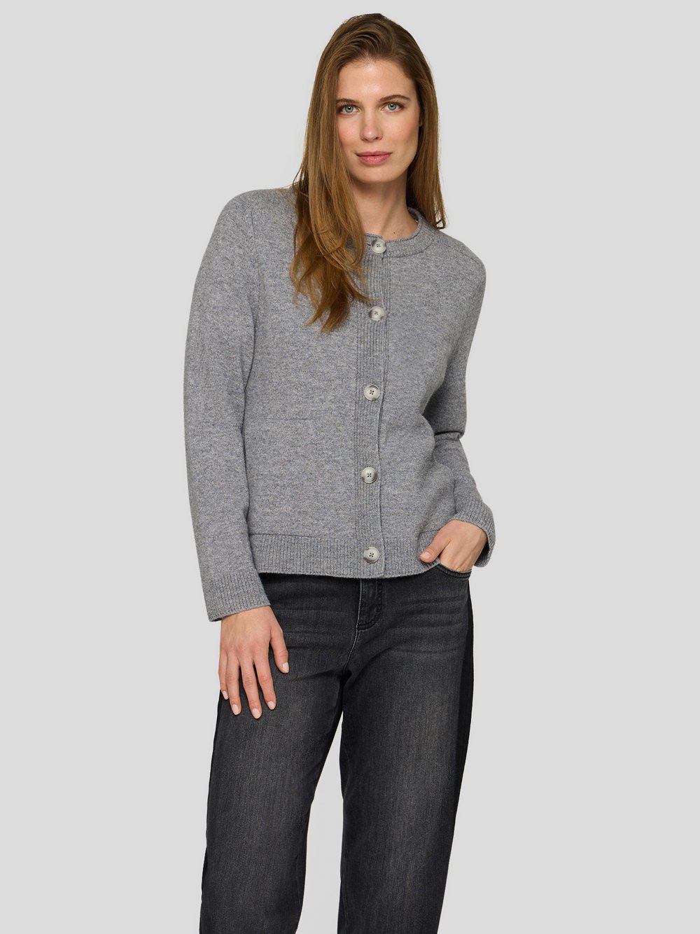 Thumbnail - RABE Strickjacke Damen Wolle grau, 48