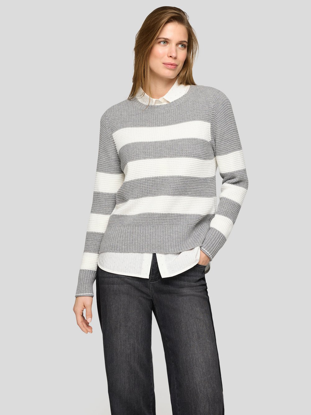 RABE Pullover Damen grau gestreift, 50