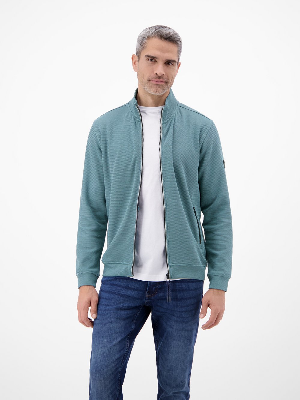 Thumbnail - LERROS Sweatjacke Herren Baumwolle blau, XL