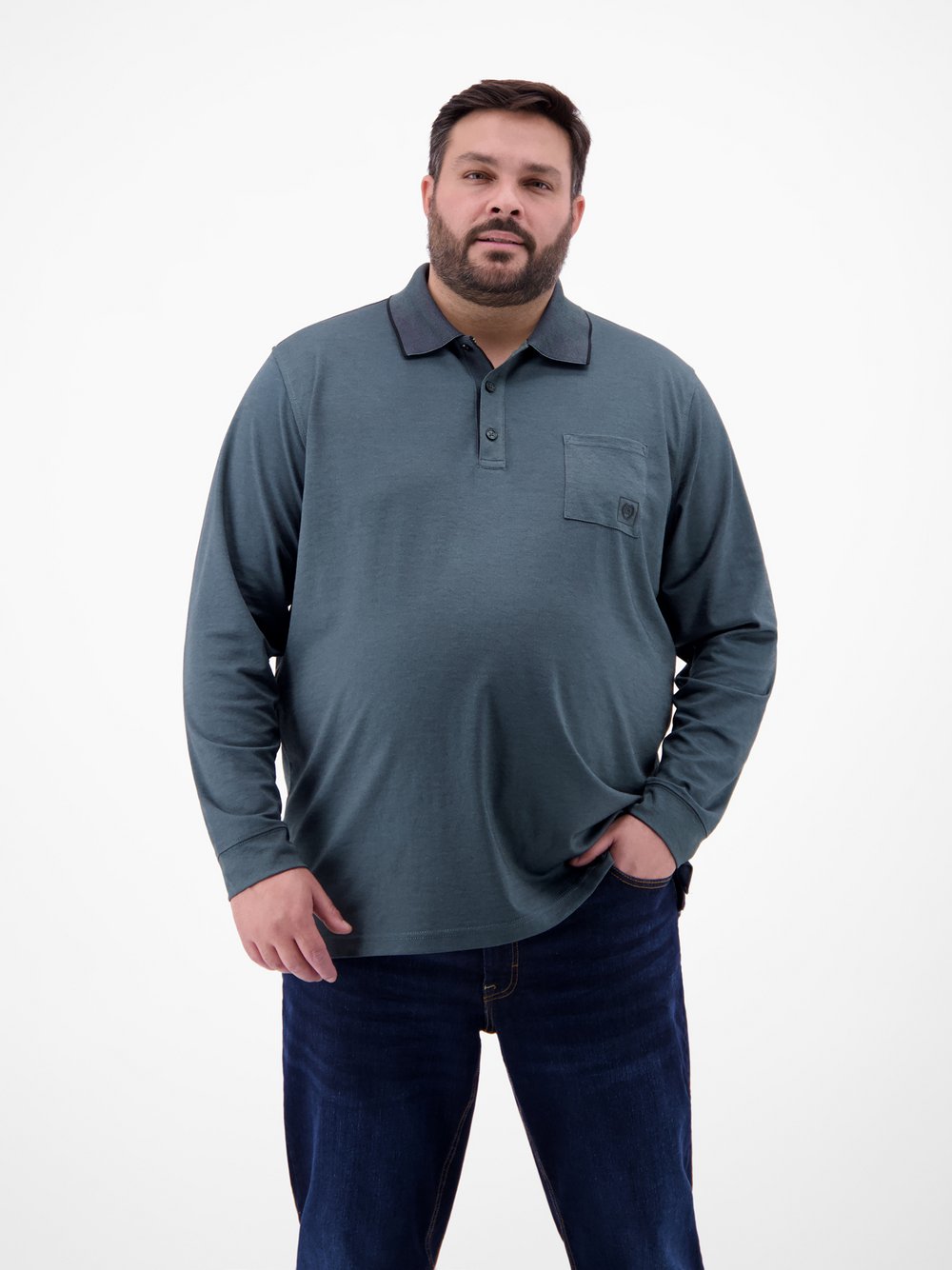 LERROS Poloshirt Herren Baumwolle blau, 5XL