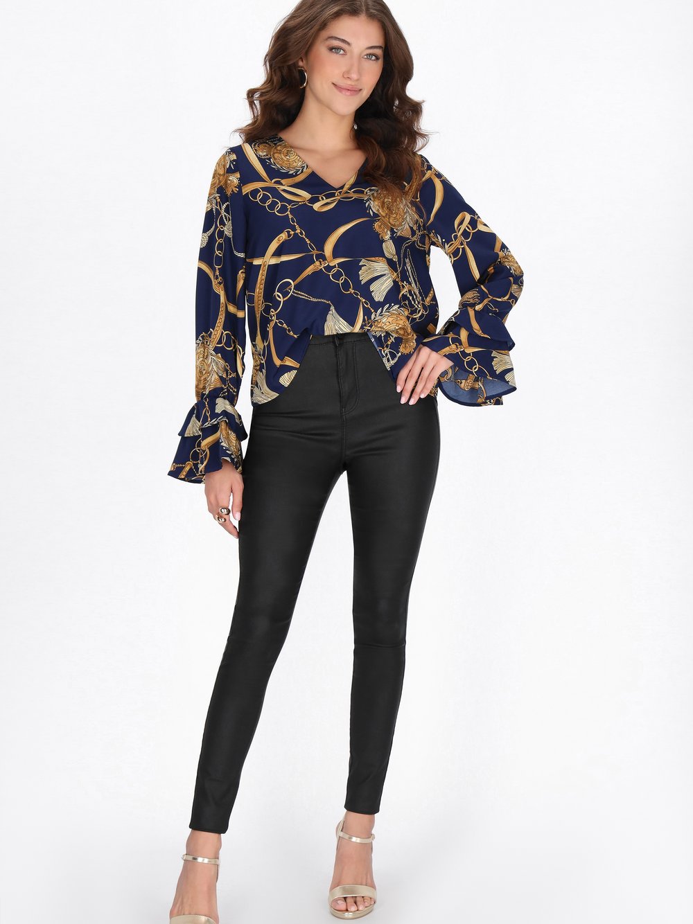 Faina Bluse Damen mehrfarbig gemustert, XL