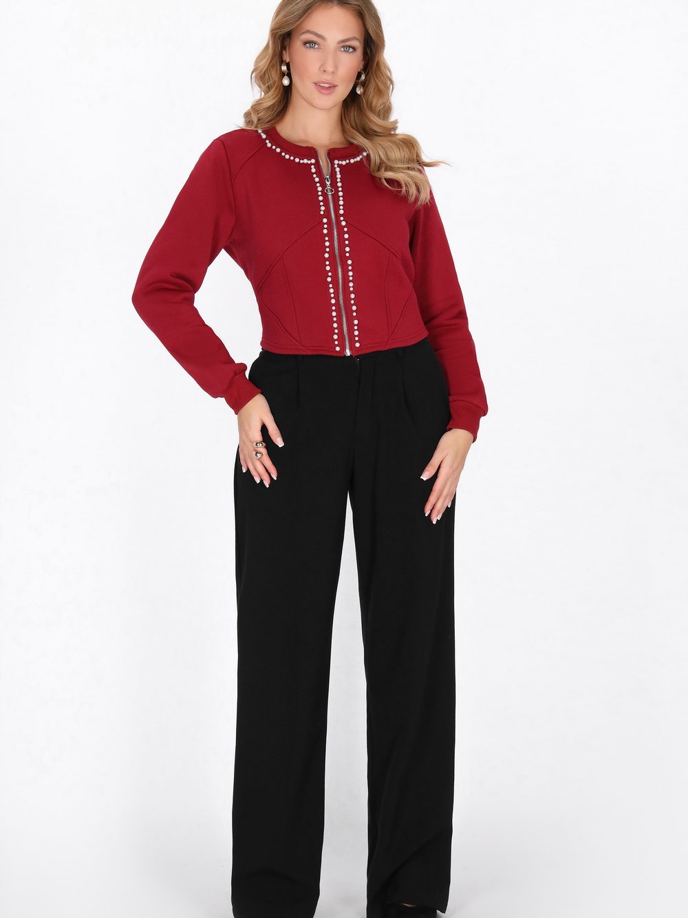 Faina Sweatshirt Damen Baumwolle rot, XL