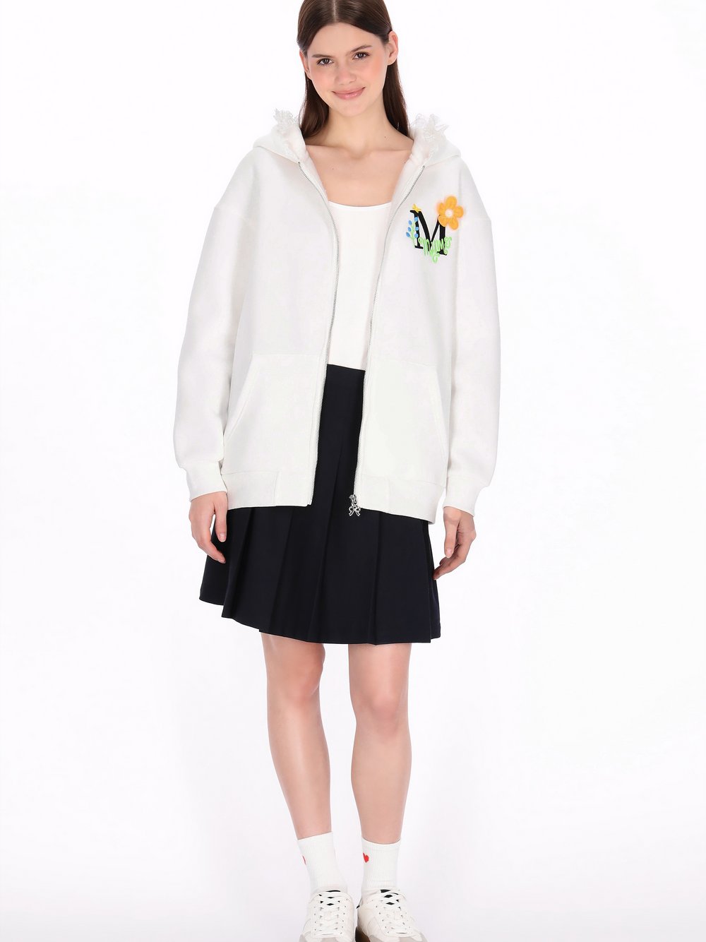 MyMo Kapuzenjacke Damen Baumwolle weiß, M