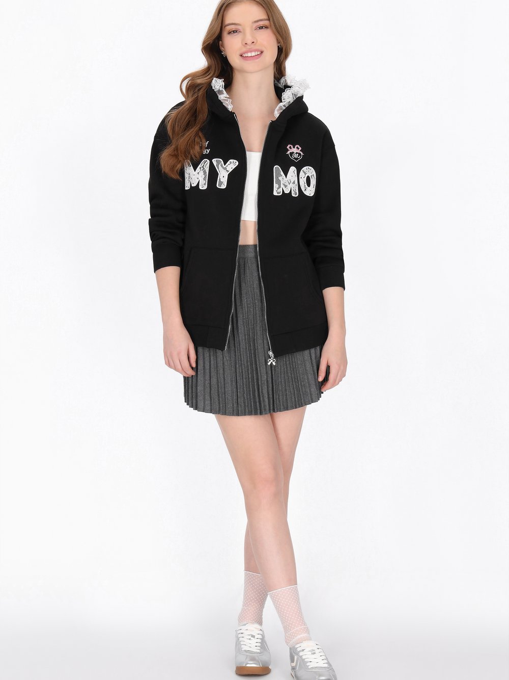 MyMo Kapuzenjacke Damen Baumwolle schwarz, S