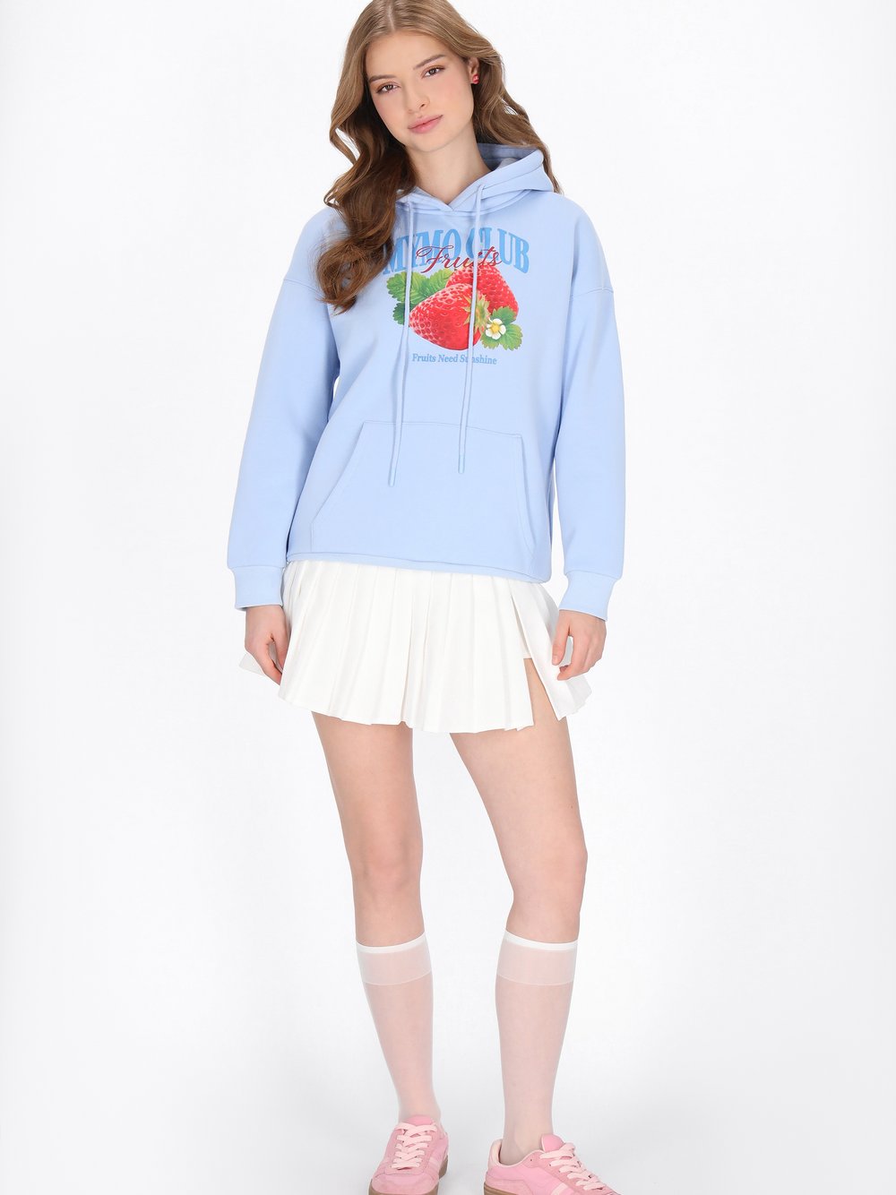 MyMo Kapuzenpullover Damen Baumwolle blau, XL