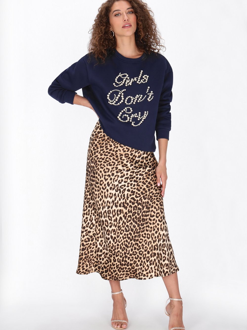 Faina Sweatshirt Damen Baumwolle blau, XL