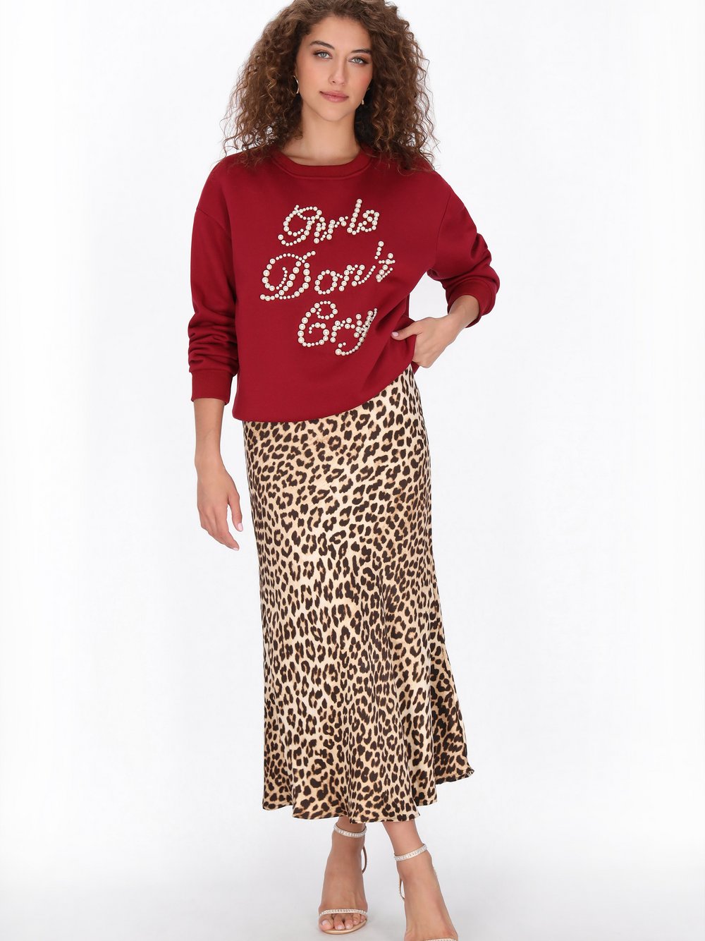 Faina Sweatshirt Damen Baumwolle rot, XL