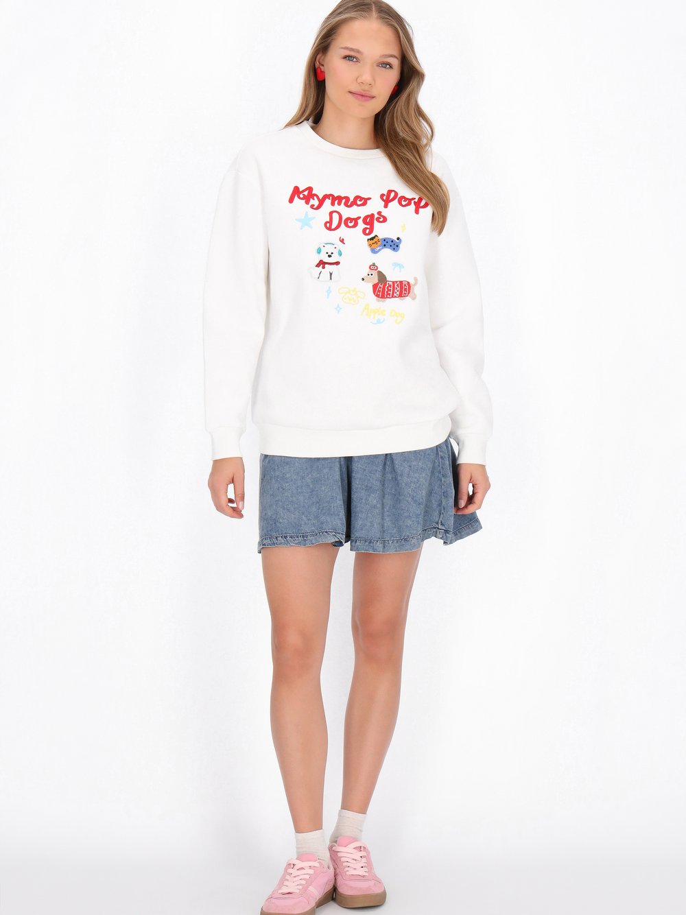 MyMo Sweatshirt Damen Baumwolle weiß, S