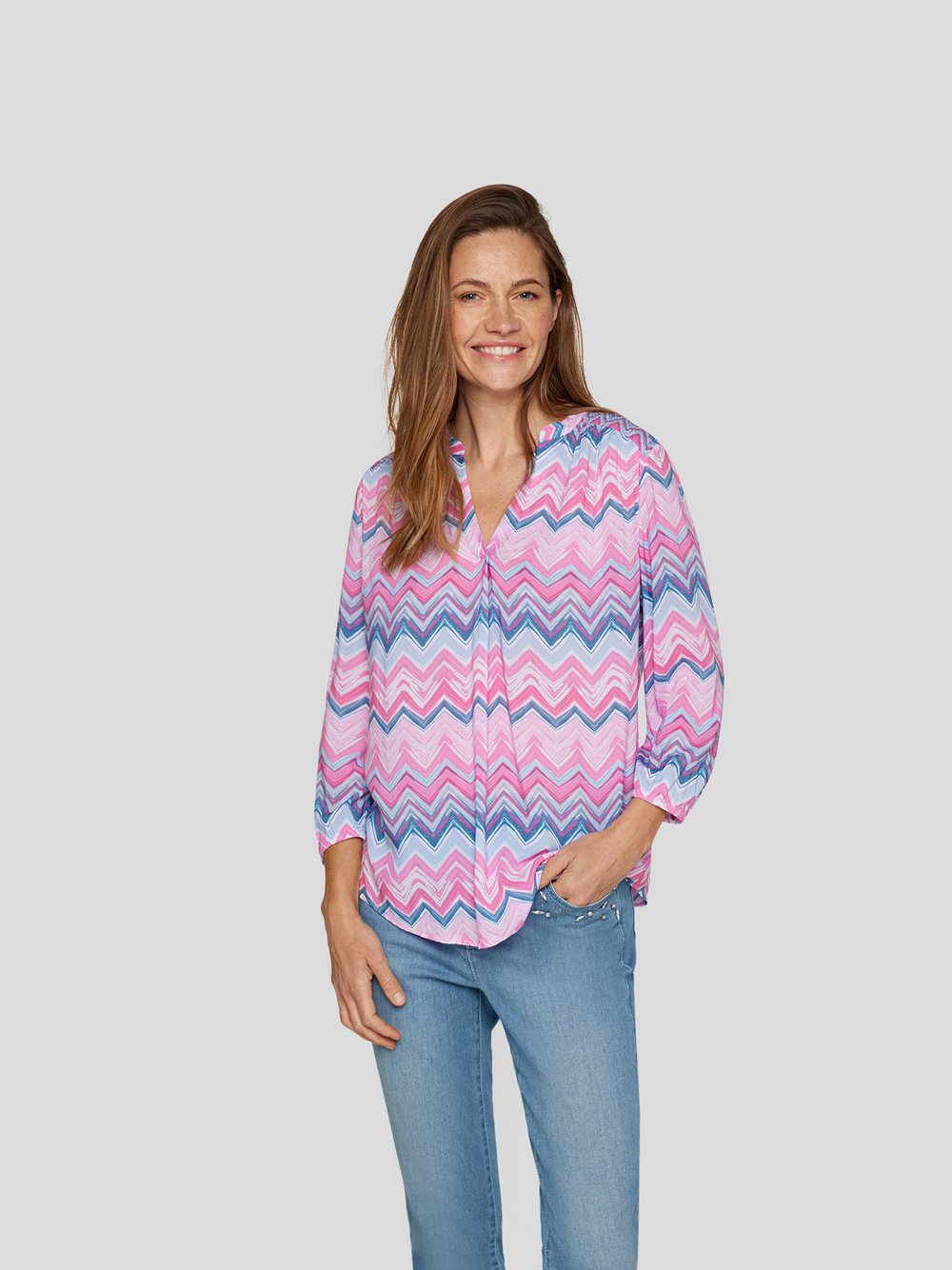 RABE Bluse Damen Viskose rosa gemustert, 38