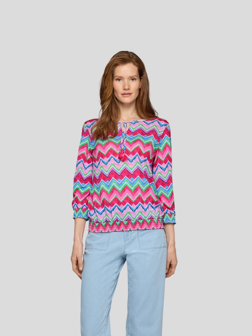 RABE T-Shirt Damen Baumwolle pink gemustert, 48