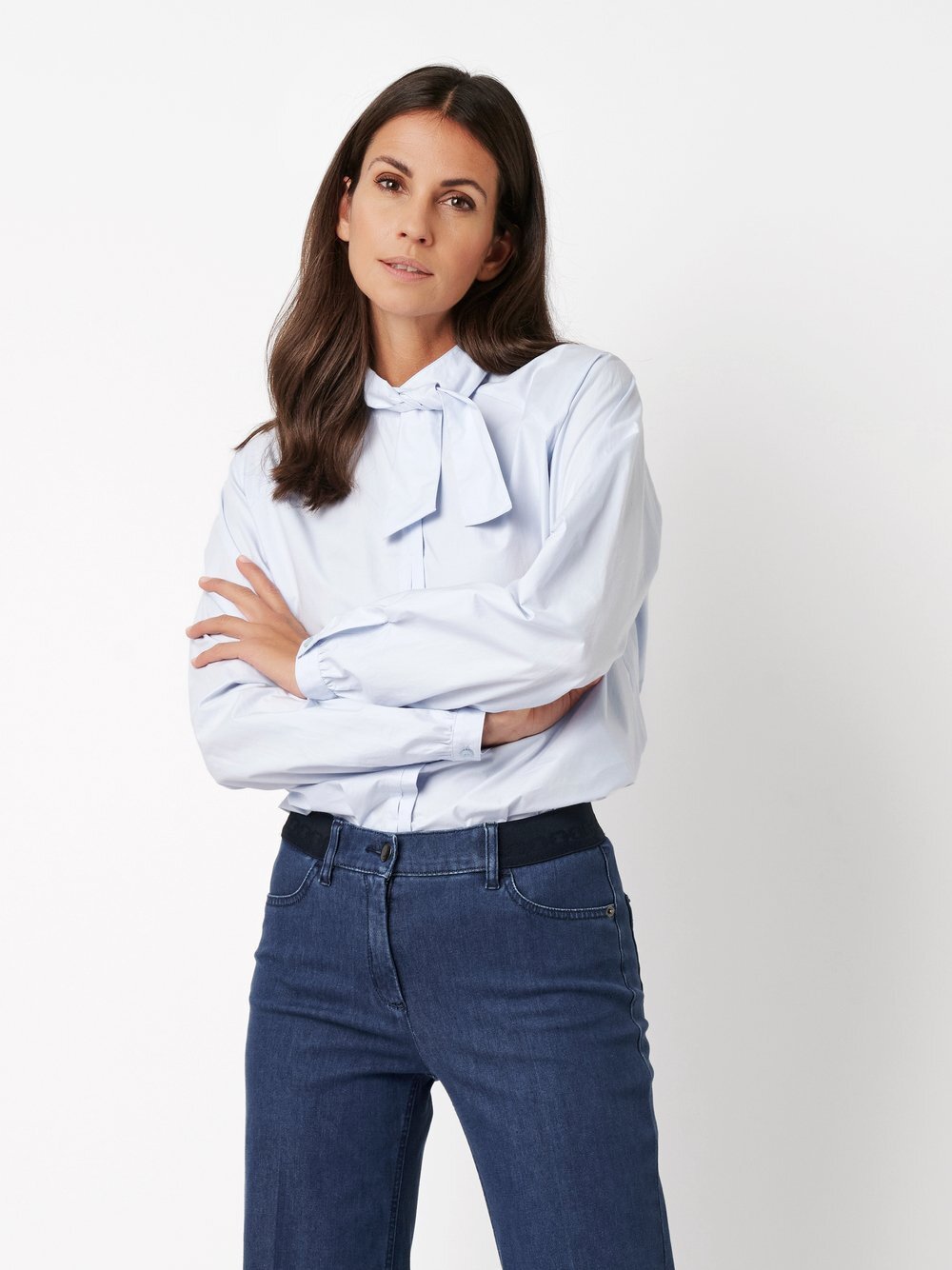 TONI Bluse Damen Baumwolle blau, 46