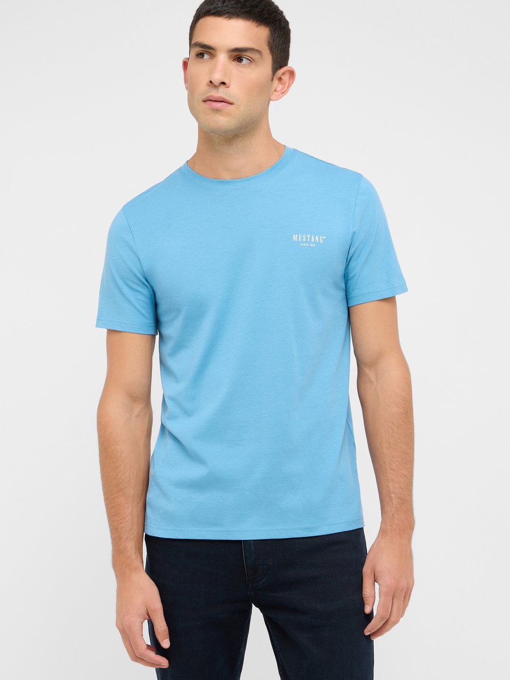 Thumbnail - Mustang T-Shirt Herren Baumwolle blau, S