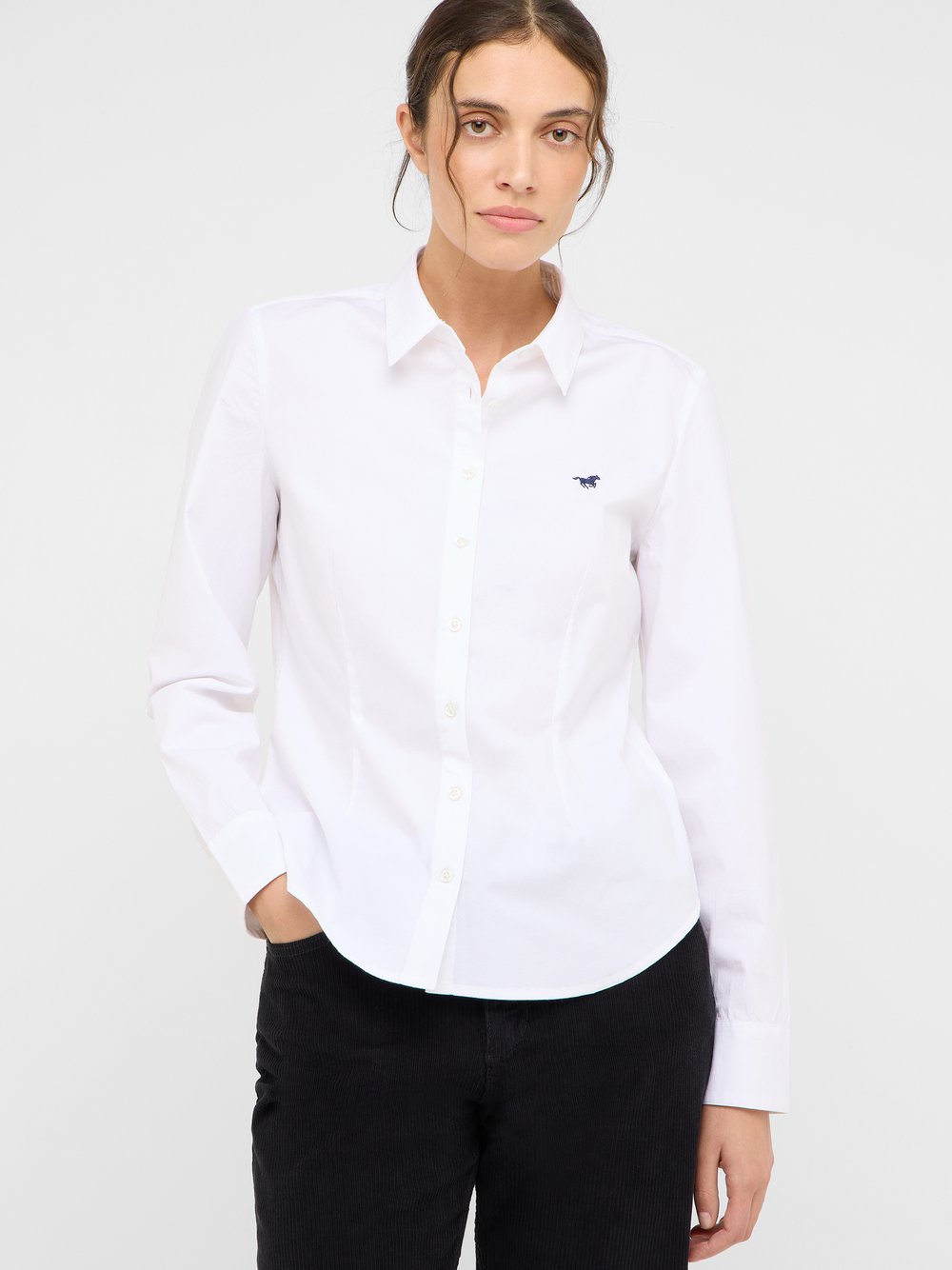 Mustang Bluse Damen Baumwolle weiß, 44