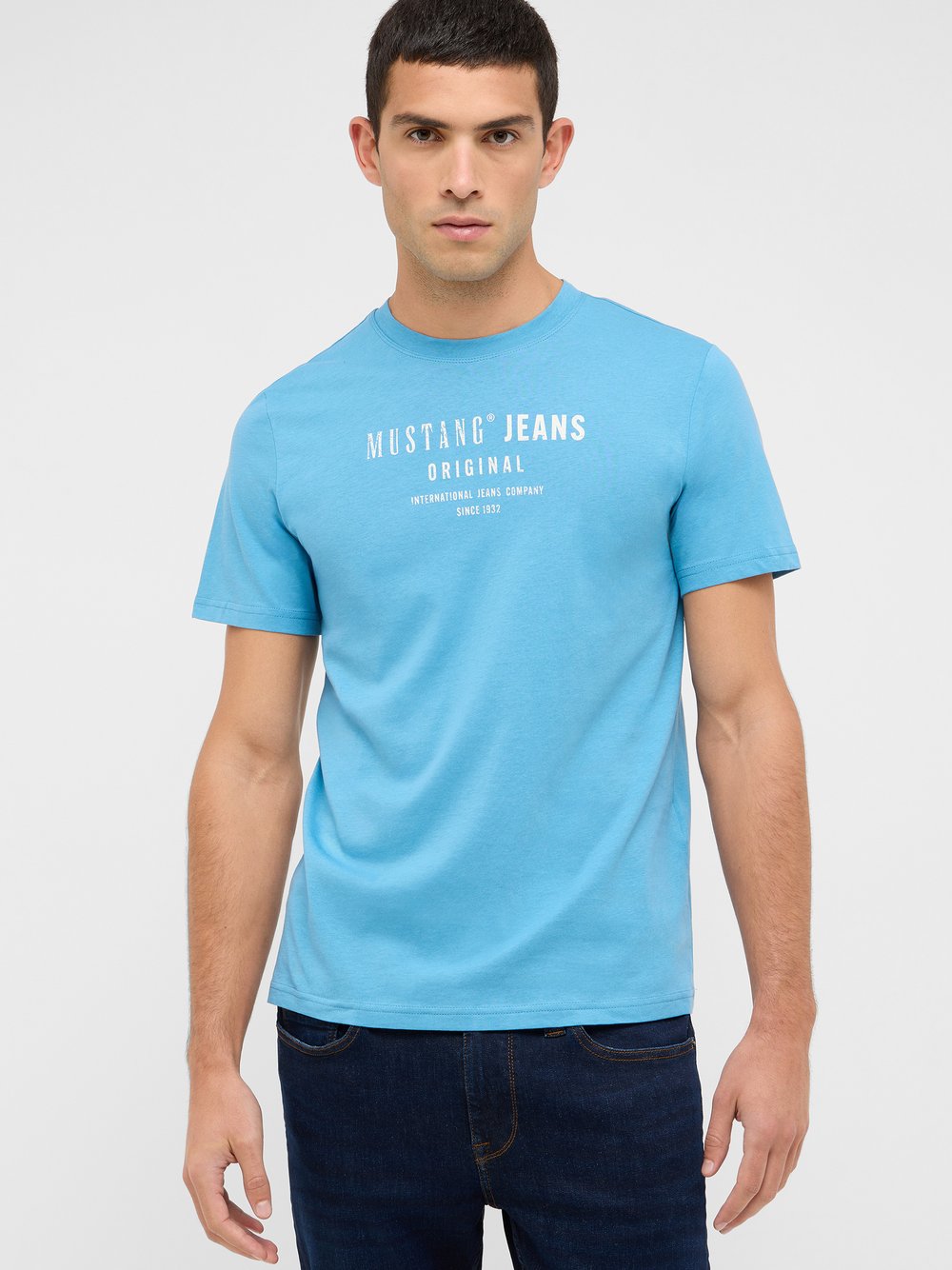 Thumbnail - Mustang T-Shirt Herren Baumwolle blau, S