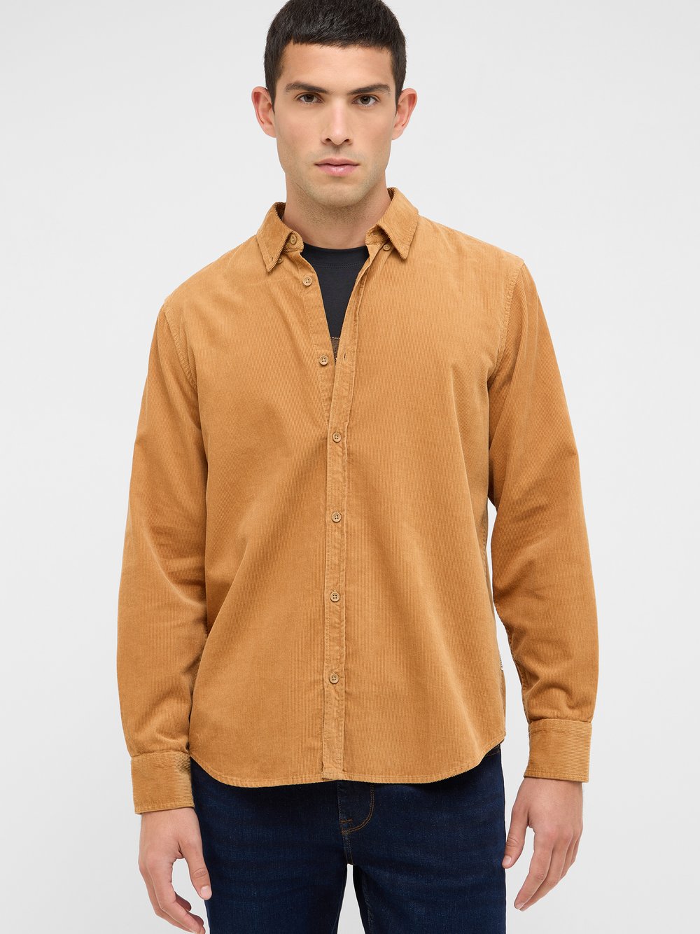 Thumbnail - Mustang Hemd Herren Regular Fit Baumwolle braun, L