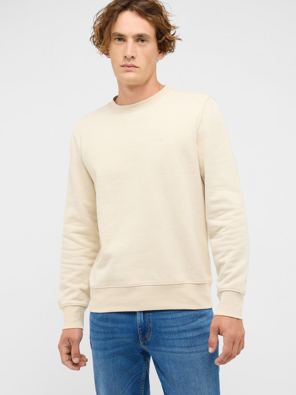 Mustang Sweatshirt Herren Baumwolle beige, 6XL
