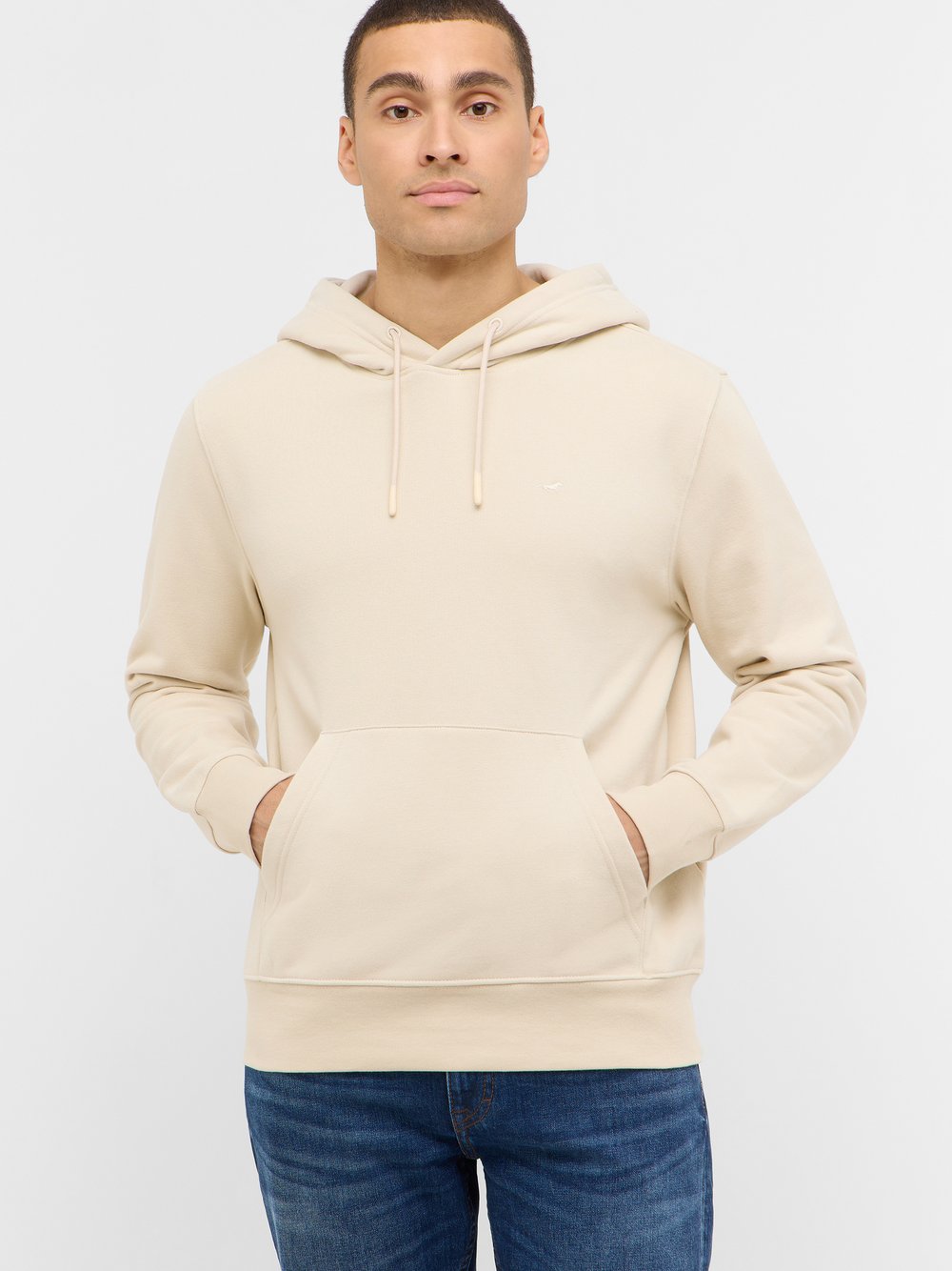 Mustang Hoodie Herren Baumwolle beige, S