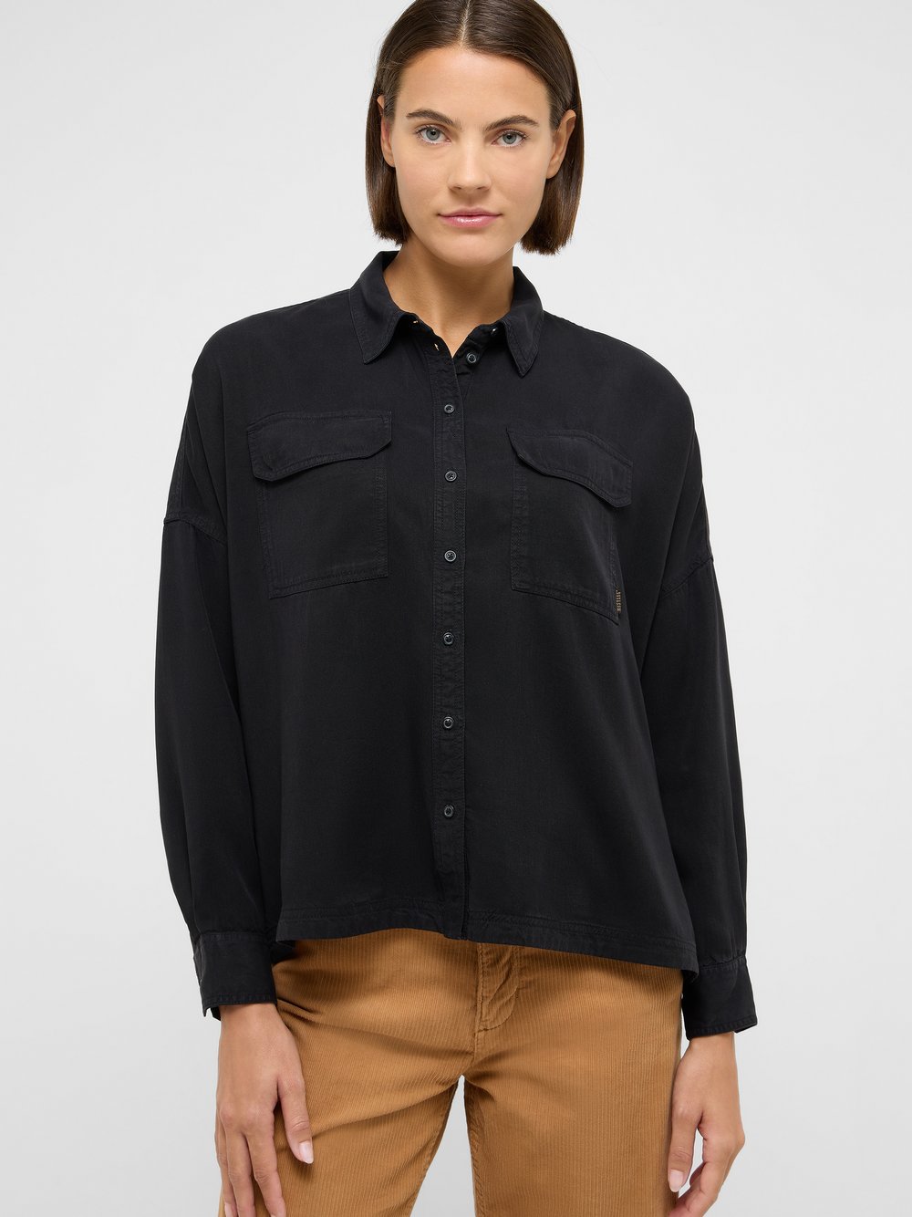 Mustang Bluse Damen Lyocell schwarz, 38