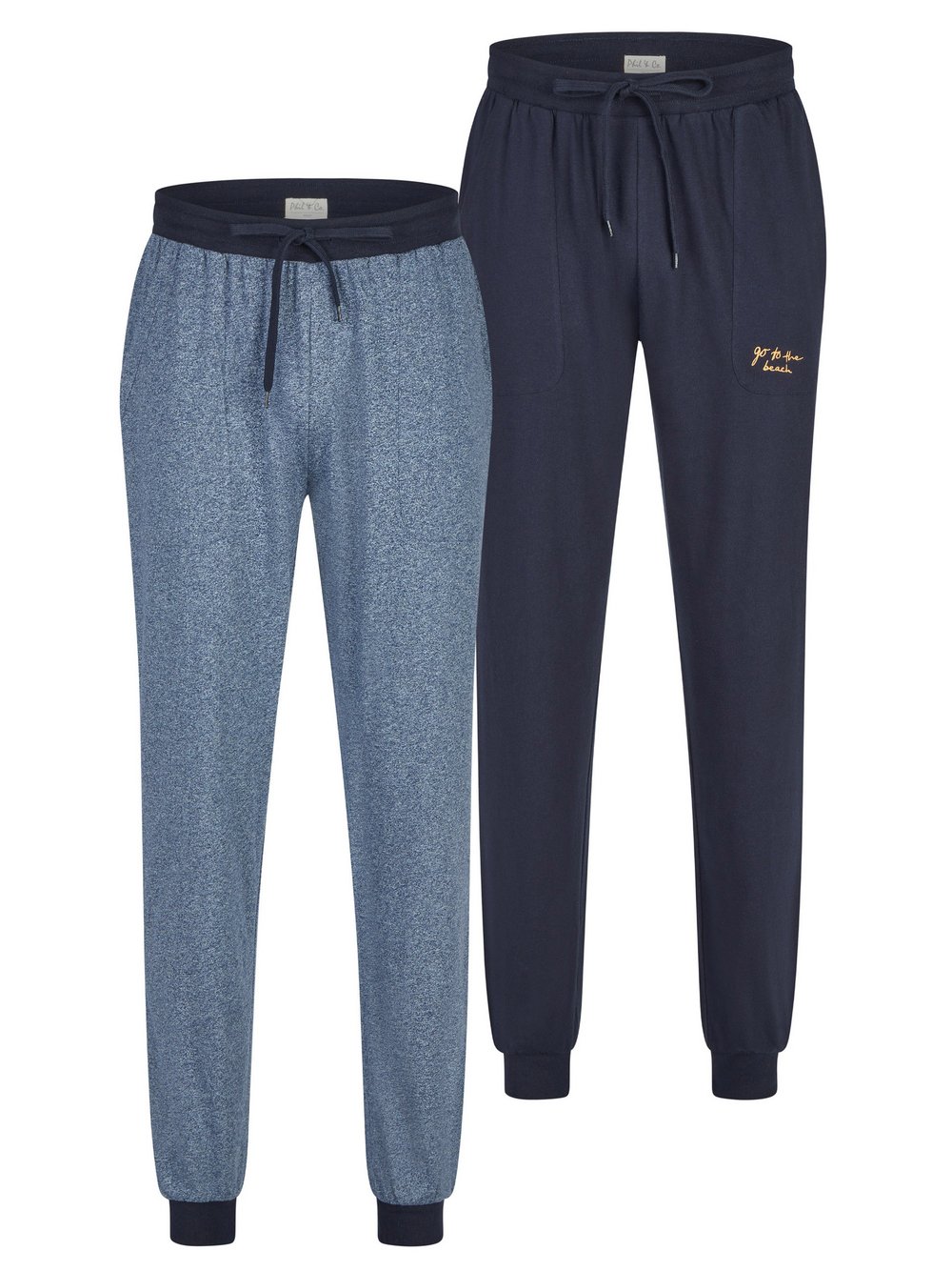 Thumbnail - Phil & Co. Berlin Pyjamahose  Herren Jersey blau meliert, XXL