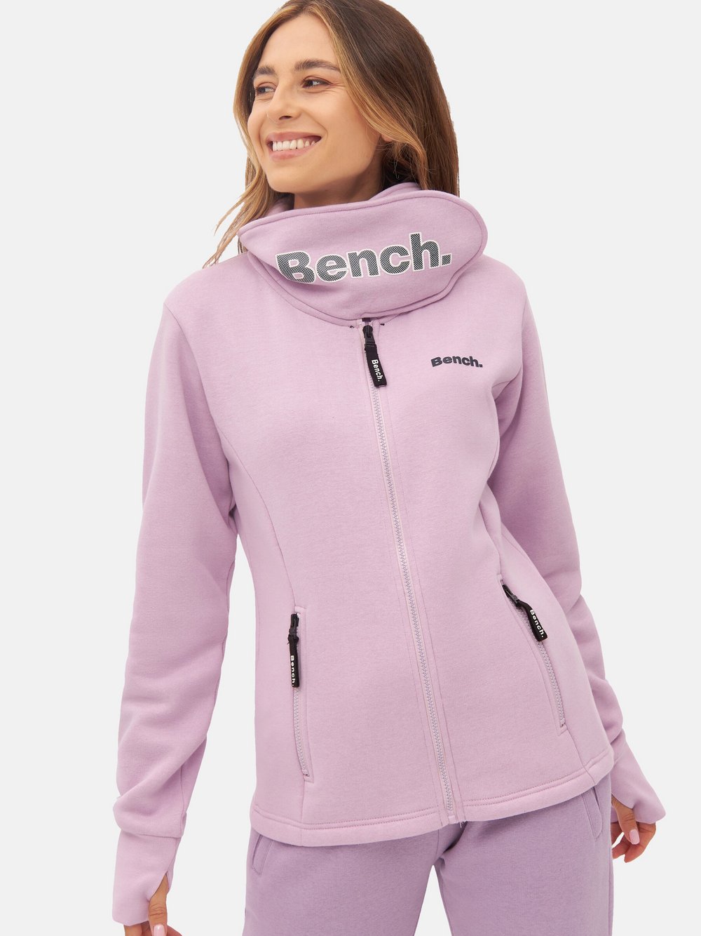 Bench Sweatjacke Damen Baumwolle rosa, 40