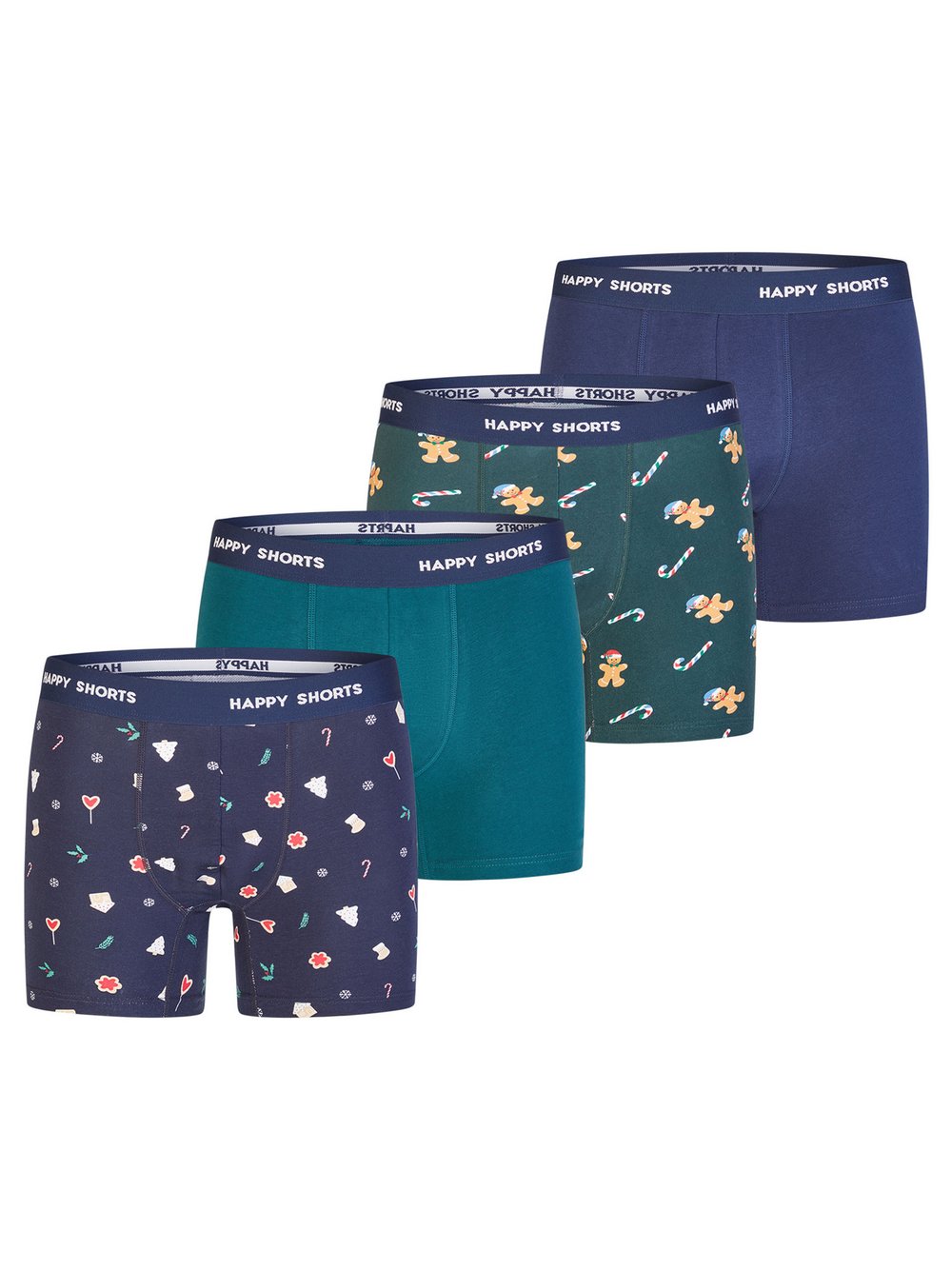 HAPPY SHORTS Boxer Herren Jersey mehrfarbig bedruckt, M