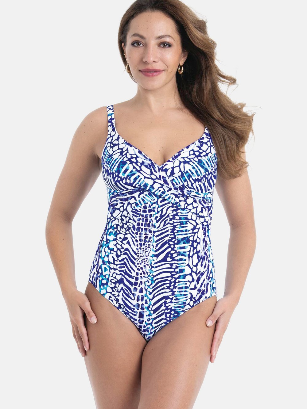 Thumbnail - Anita Badeanzug Damen blau gemustert, 40C