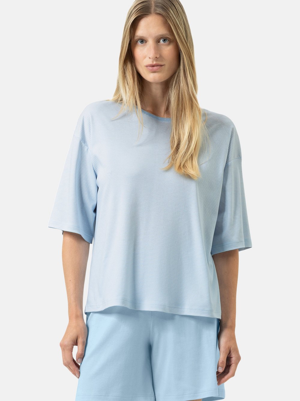 Mey Schlafanzug Damen Baumwolle blau gestreift, 38