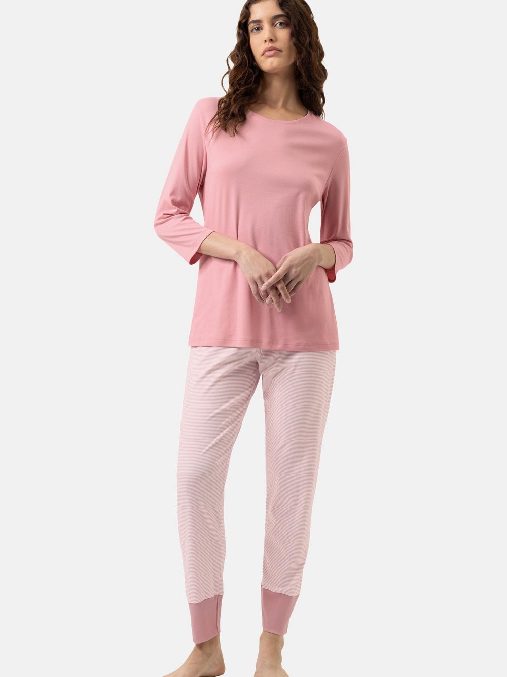 Mey Schlafanzug Damen Baumwolle mehrfarbig gestreift, 38