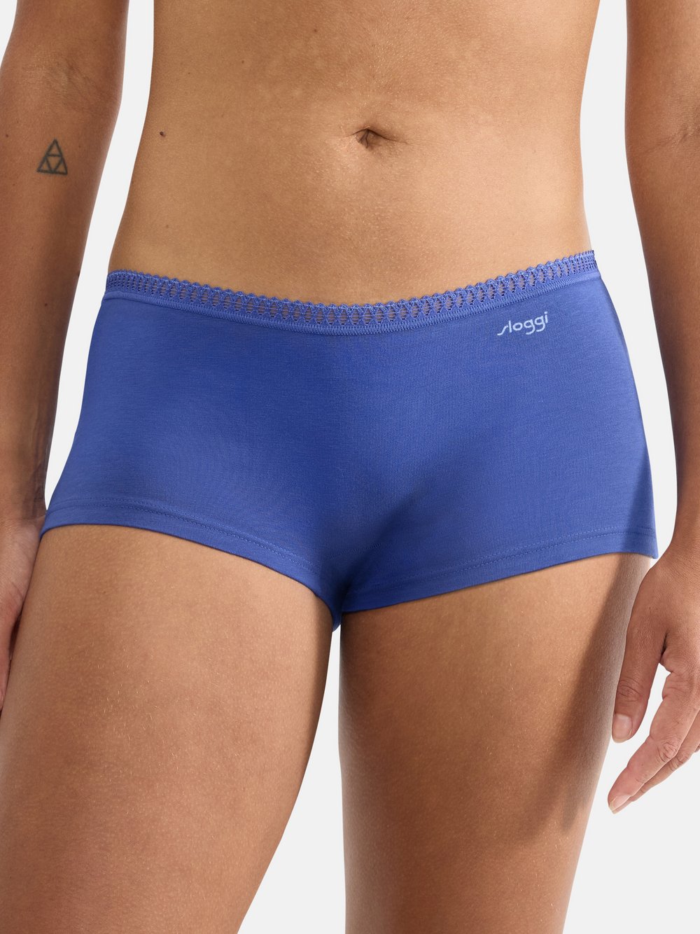 Thumbnail - sloggi Short Slip Damen Baumwolle blau gemustert, L