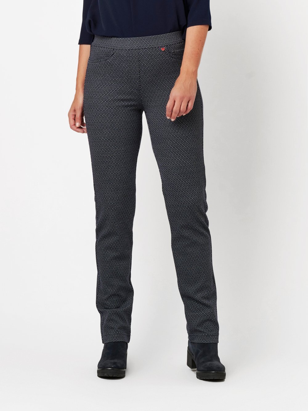 Thumbnail - Relaxed Hose Damen blau gemustert, 42