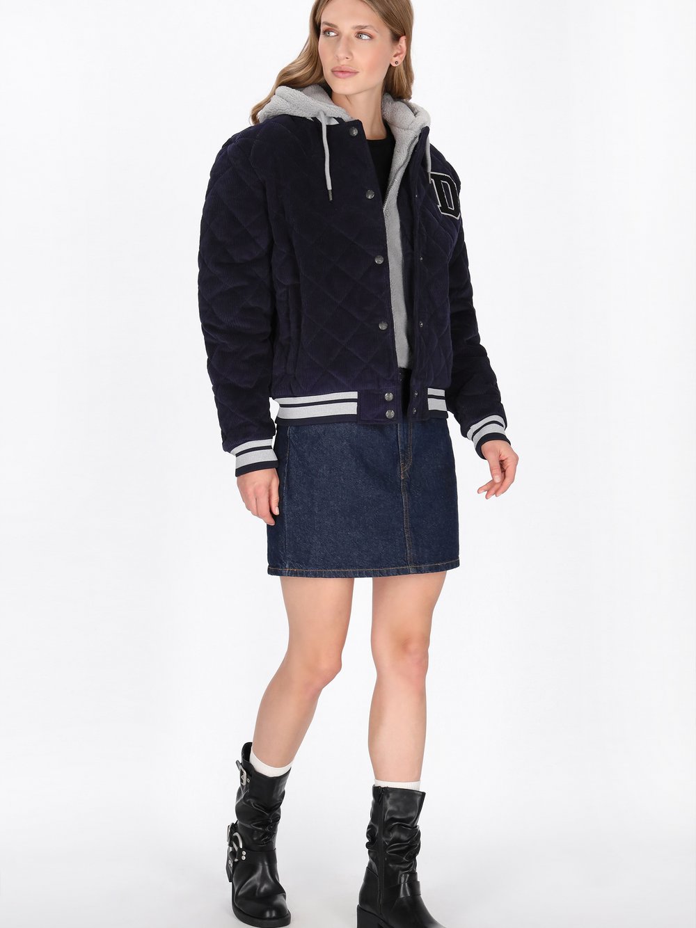 Dreimaster Jacke Damen Baumwolle blau, XXL