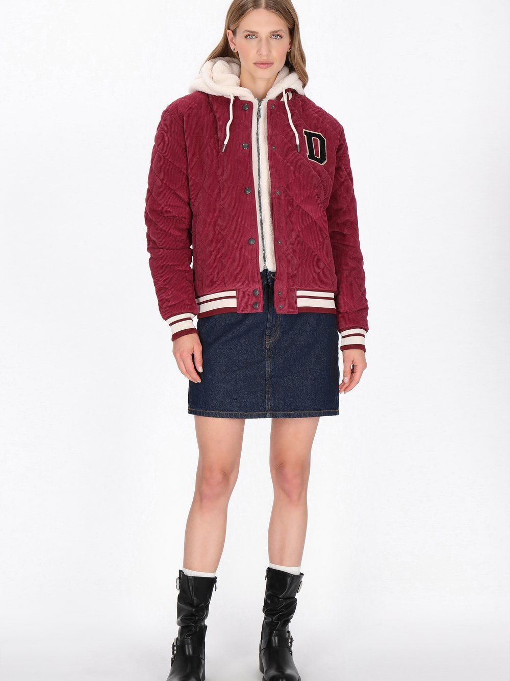 Dreimaster Jacke Damen Baumwolle rot, XL