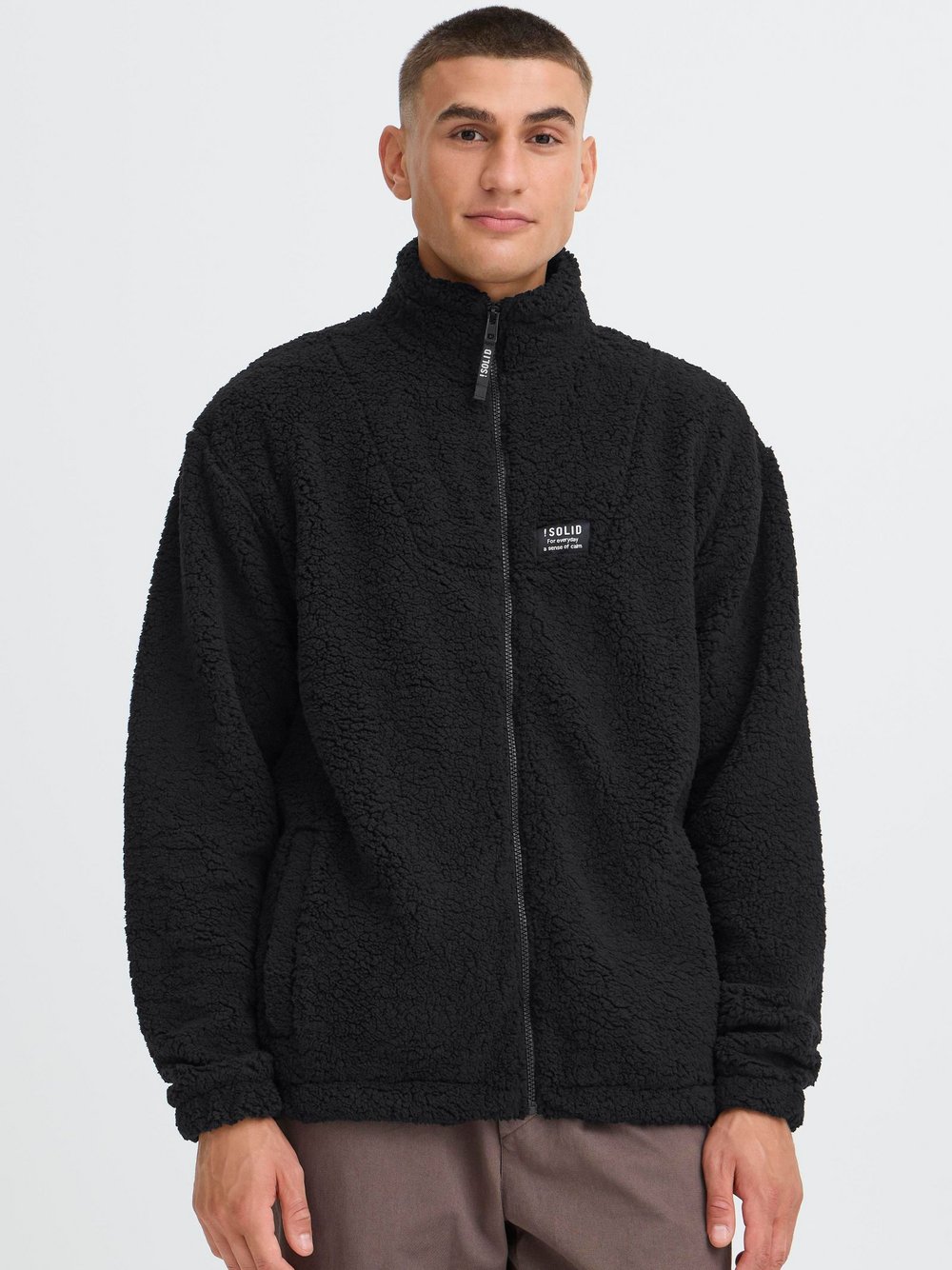 Thumbnail - Solid Teddyjacke Herren schwarz, XXXL