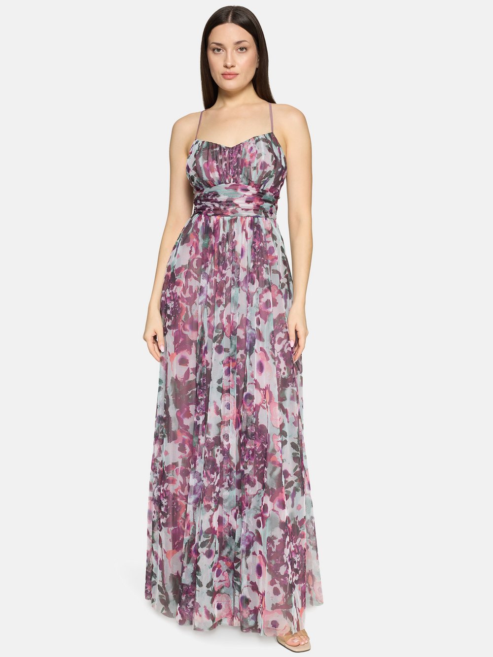 Vera Mont Abendkleid Damen lila gemustert, 40