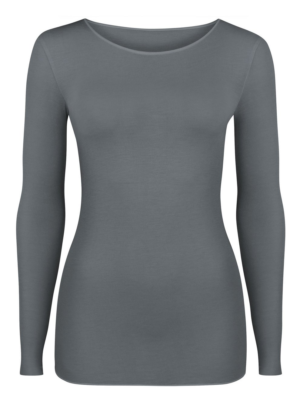 nurdie Longsleeve mit Kaschmir Damen Jersey grau, 40-42