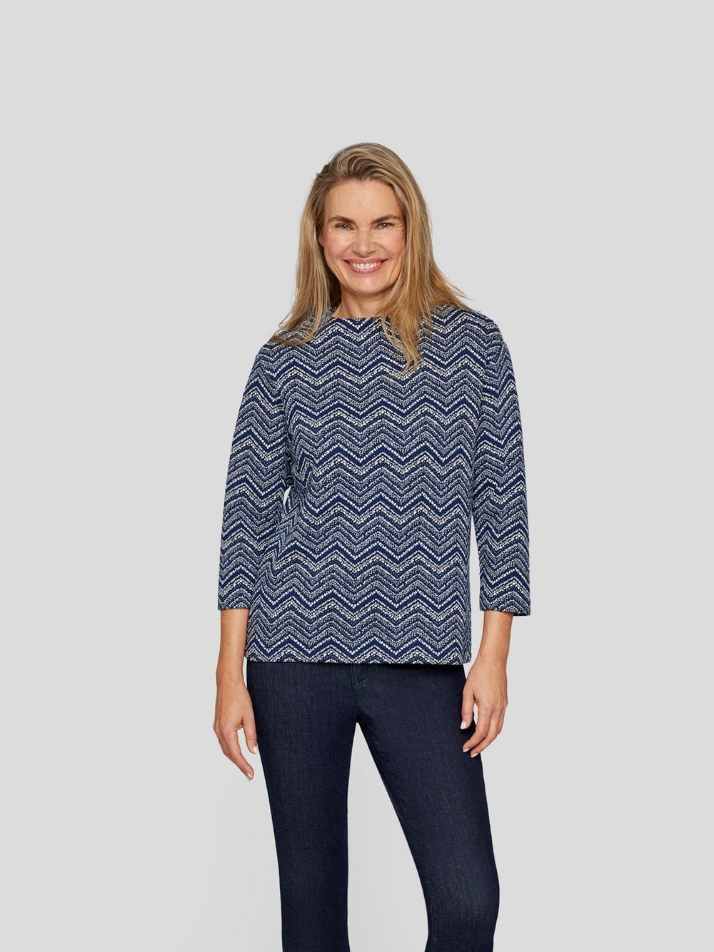 RABE T-Shirt Damen blau gemustert, 44