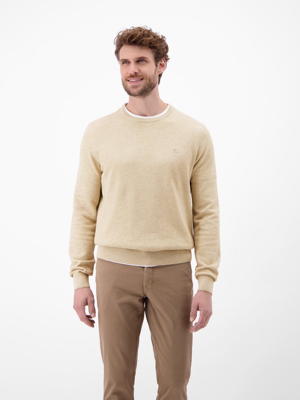 Thumbnail - LERROS Strickpullover Herren Baumwolle beige, XXXL