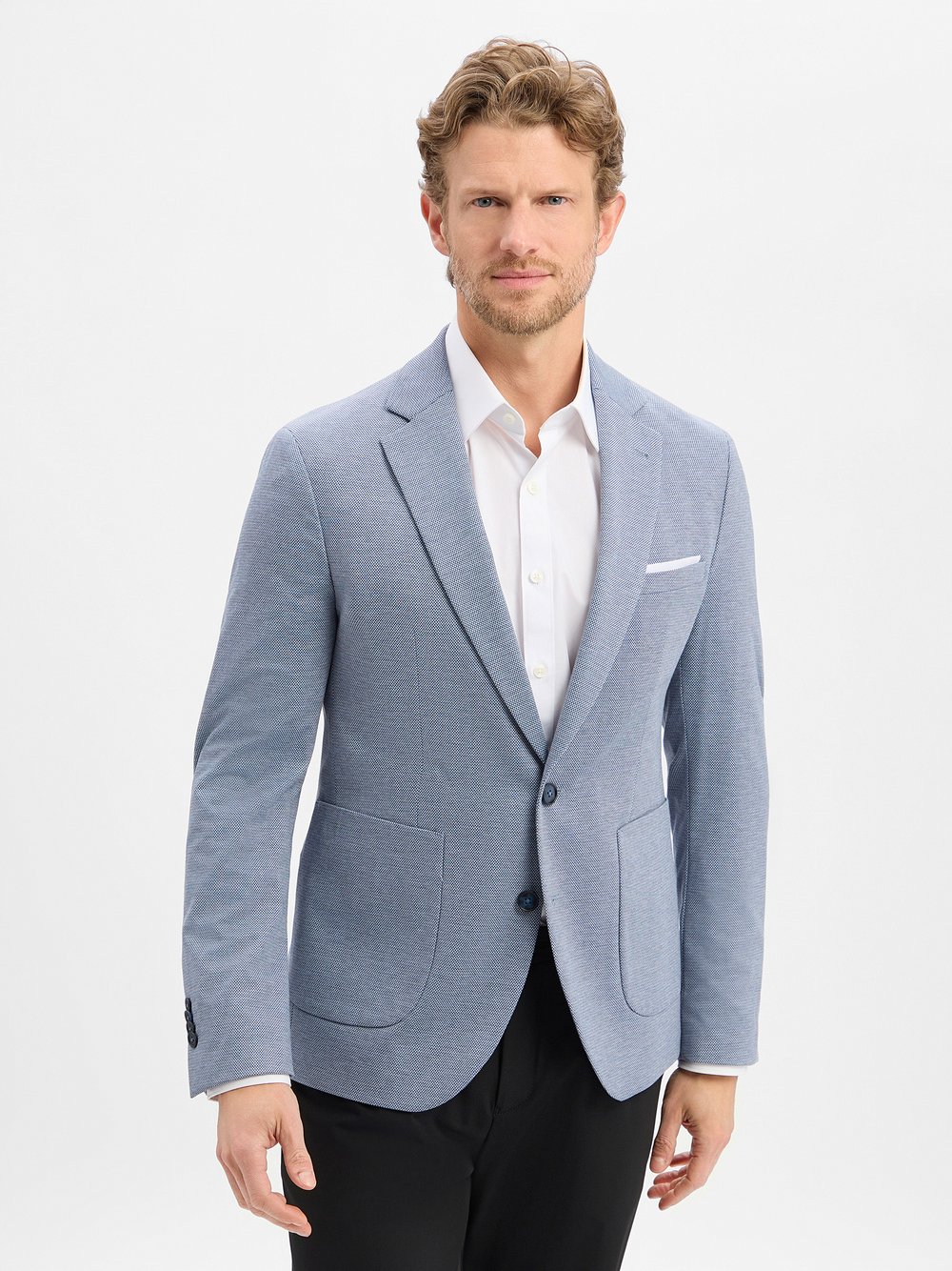 Thumbnail - Cinque Jerseysakko Herren Slim Fit blau meliert, 48