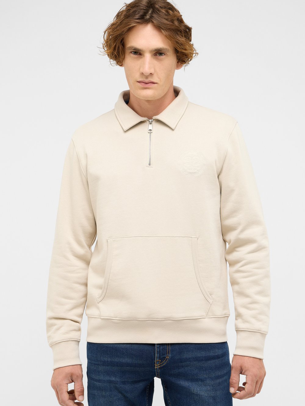 Mustang Sweatshirt Herren Baumwolle weiß, M