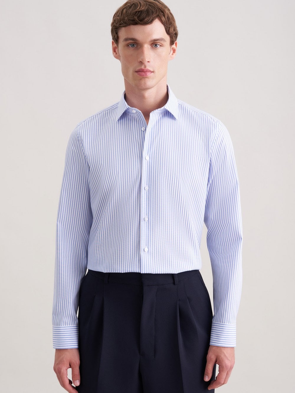 Seidensticker Business Hemd Herren Slim Fit Baumwolle blau, XXL