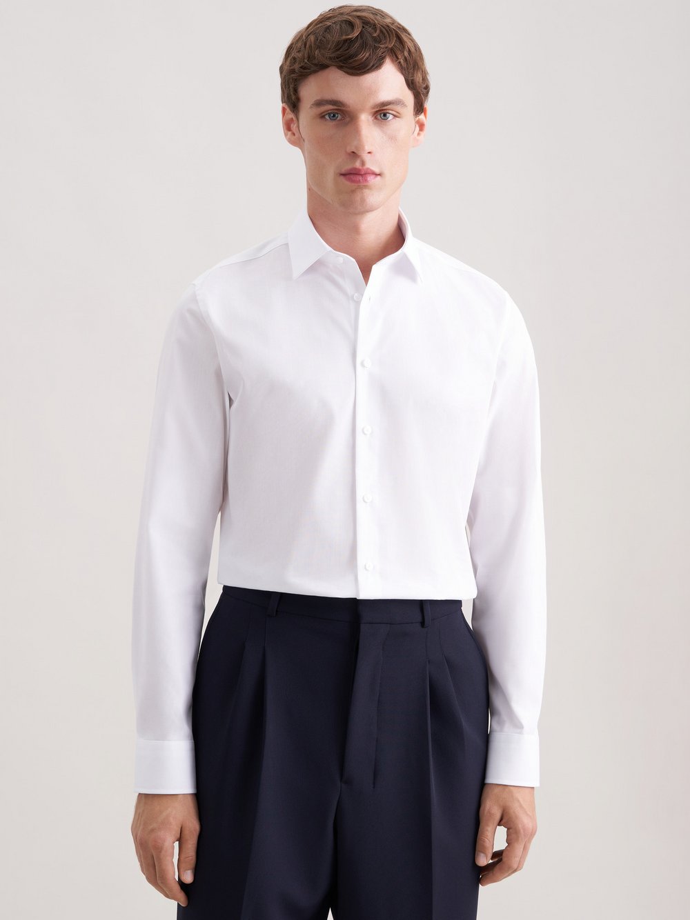 Seidensticker Business Hemd Herren Slim Fit Baumwolle weiß, L